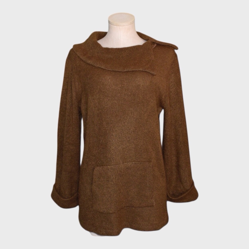 Soft Surroundings Petite Mila Fuzzy Asymmetrical Pullover Sweater
